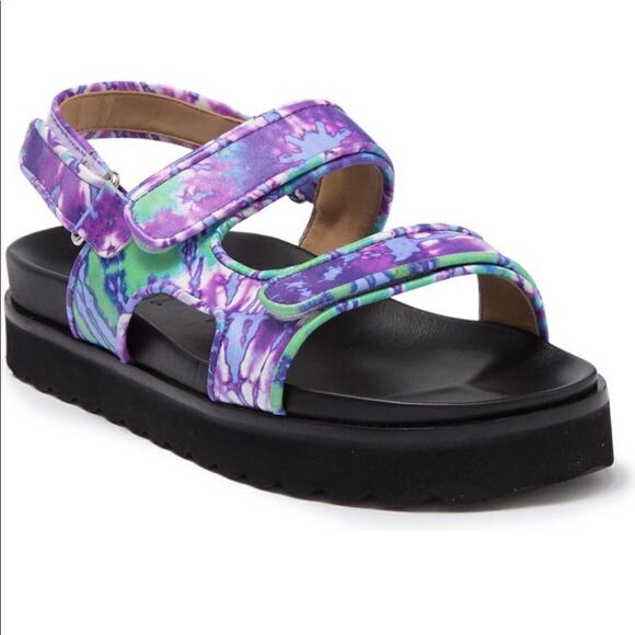 Schutz dariana platform tie due  leather sandal size 6 in purple - Picture 1 of 14